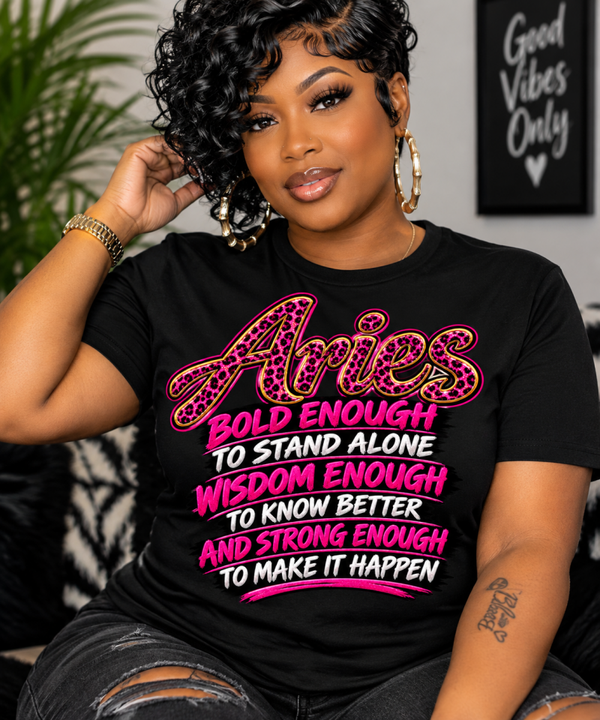 Women black Aries zodiac sign t-shirt size small to 3x