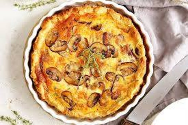 Chicken and mushrooms quiche