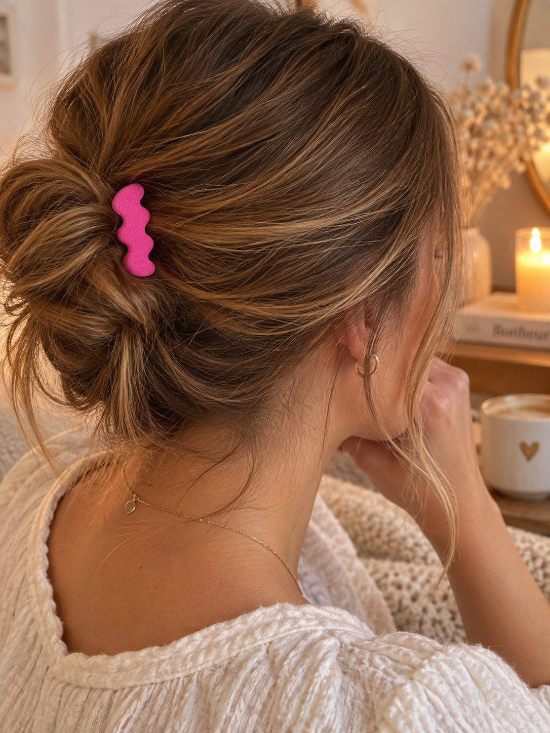 Pince à cheveux Douceur - Pop Color Rose