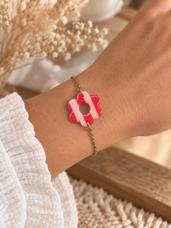 Bracelet Corolle Douce - Rouge Tendresse Variante