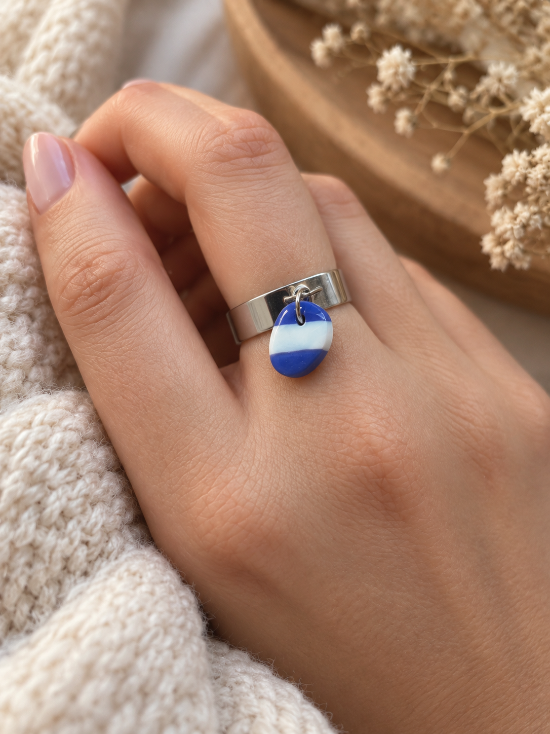 Bague 0,5cm Pierre - Pop Color Marine
