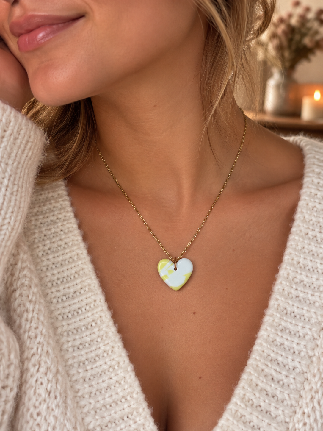 Collier Coeur - Zeste Doré