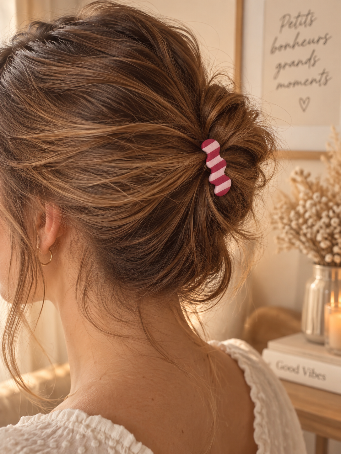 Pince à cheveux Douceur - Rouge Tendresse Variante