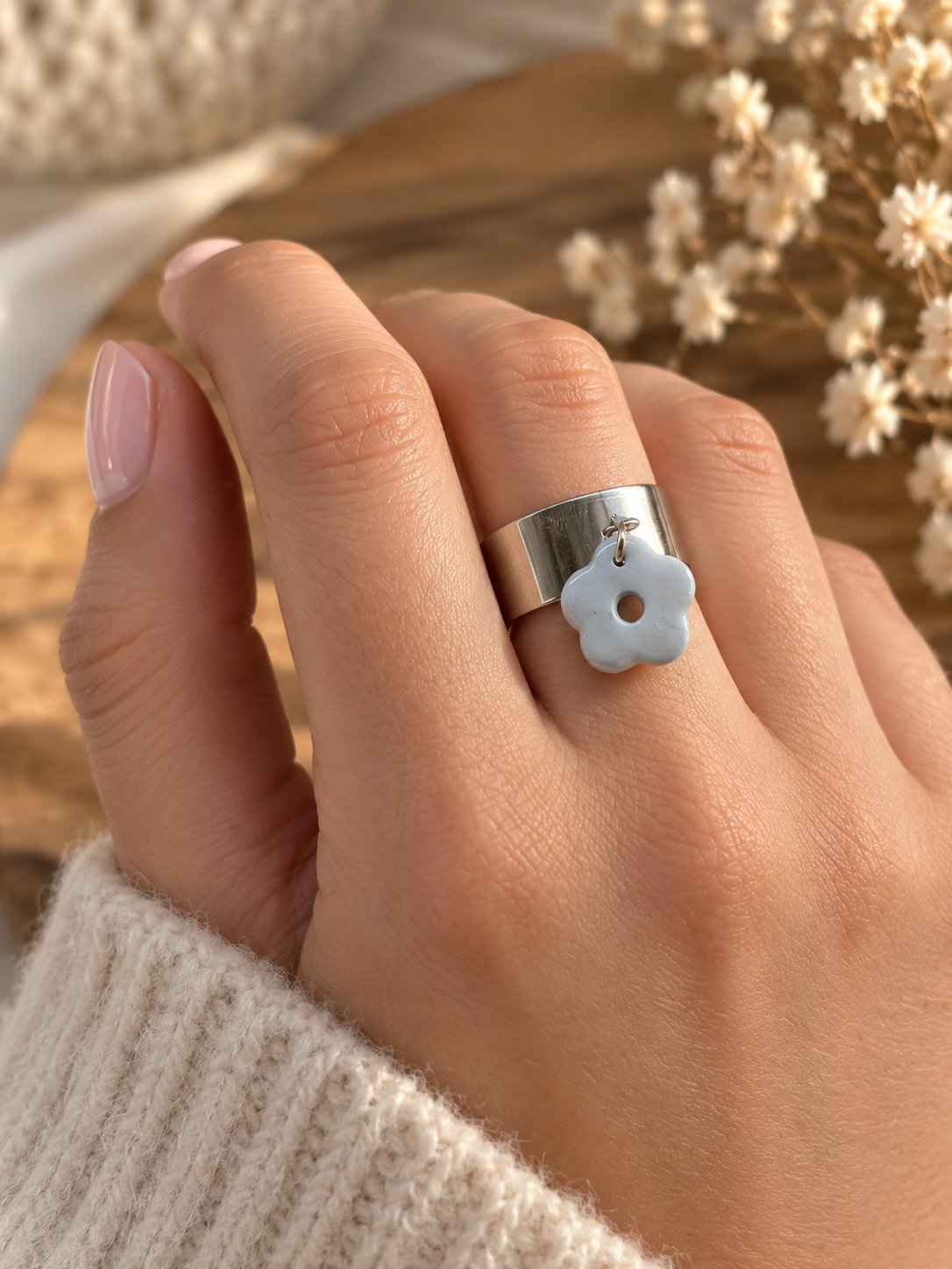 Bague 1cm Fleur - Hors Collection