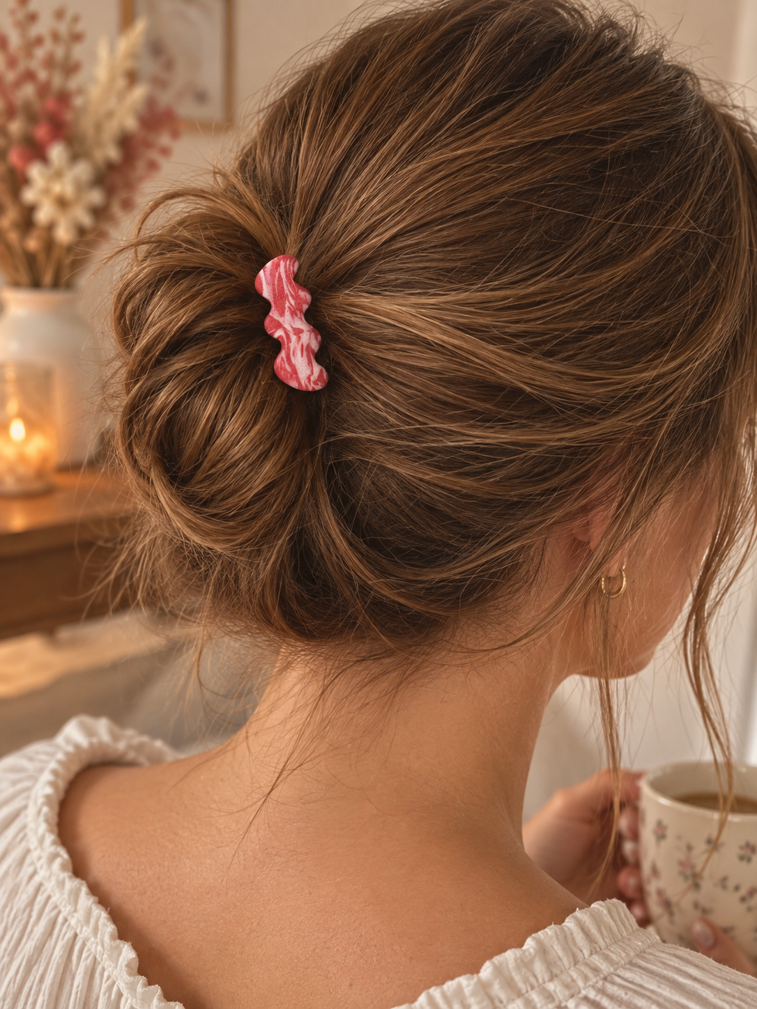 Pince à cheveux Douceur - Rouge Tendresse Variante