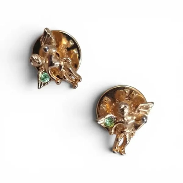 Vintage Goudkleurige engelenvleugel broches