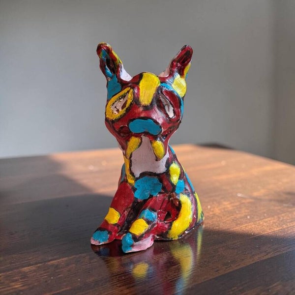 Handgemaakte met Klei honden beeldje