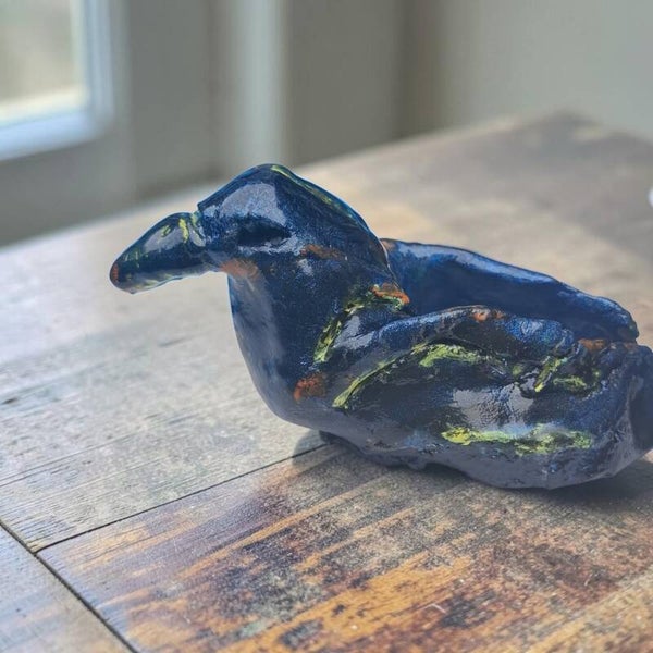 Handgemaakt met Klei vogel 6 cm