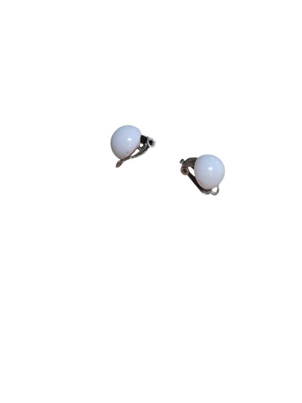 Dames vintage clip oorbellen wit