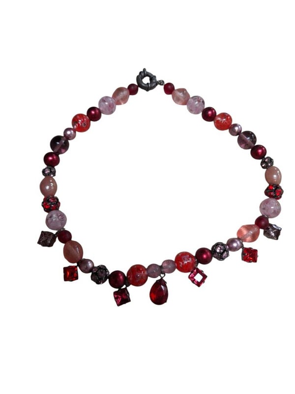 Dames ketting Rood Roze