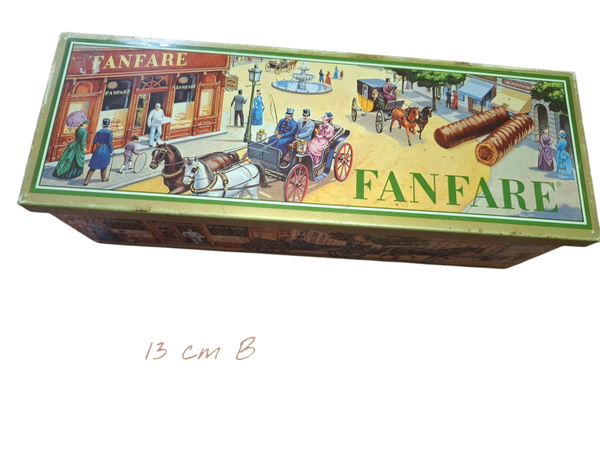 Vintage chocoladeblik fanfare