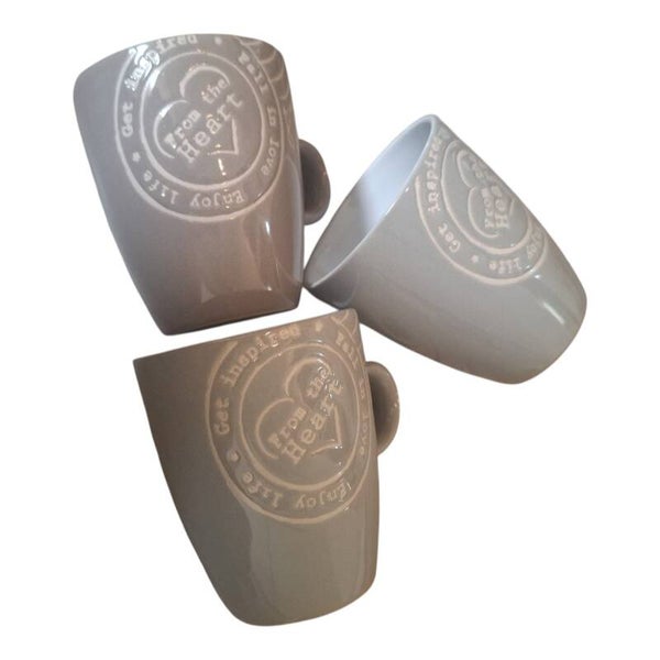 Leuke set grijzen mokken