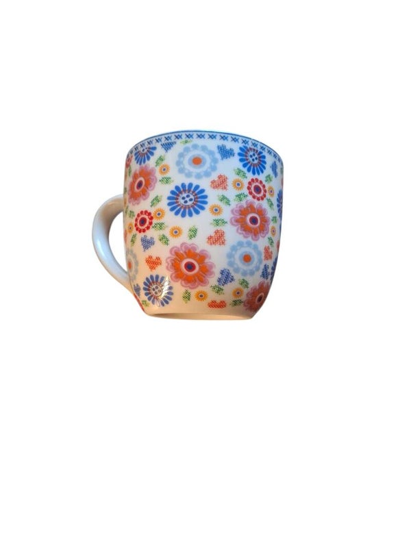 2dehandse mok met bloemen print