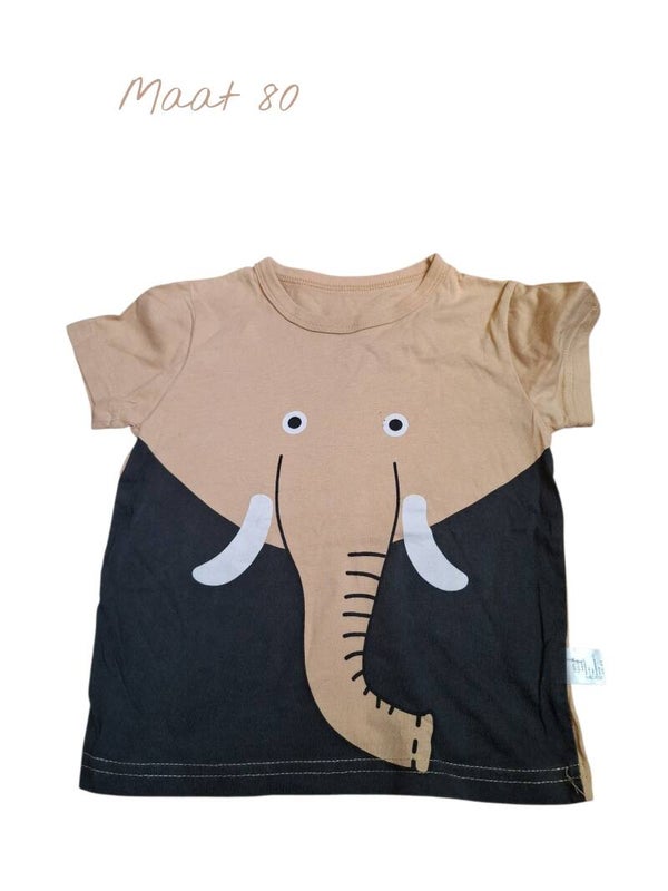 Baby jongens T-shirt olifant maat 80