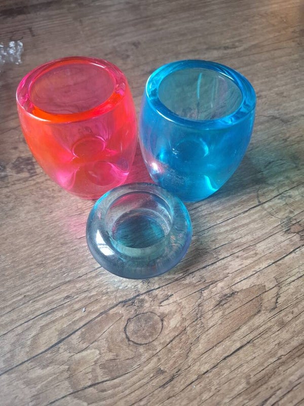 2dehandse Gekleurde set kaarsen houders