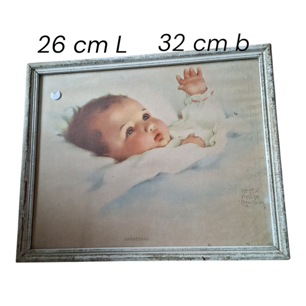 Schilderij baby in bed