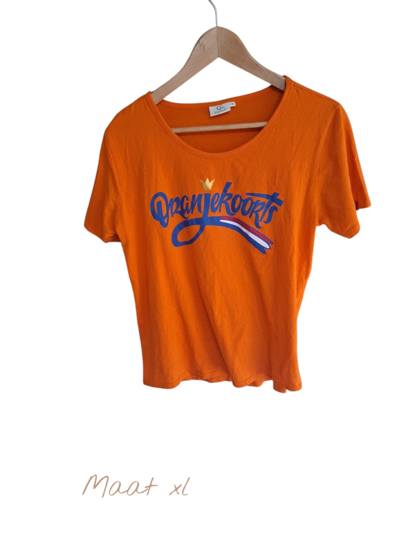 Oranje Dames T-shirt maat xl