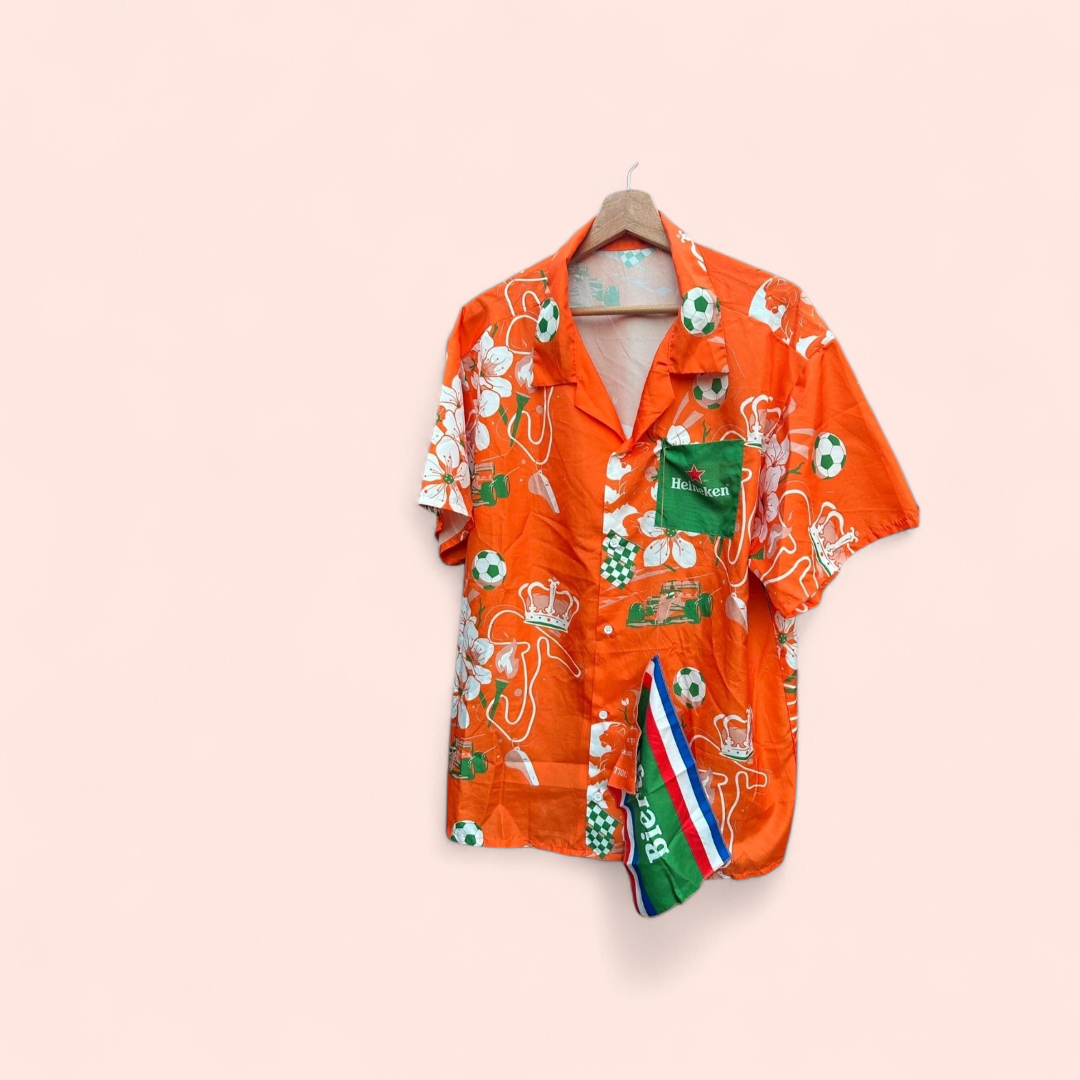 Heren blouse oranje heiniken xxl