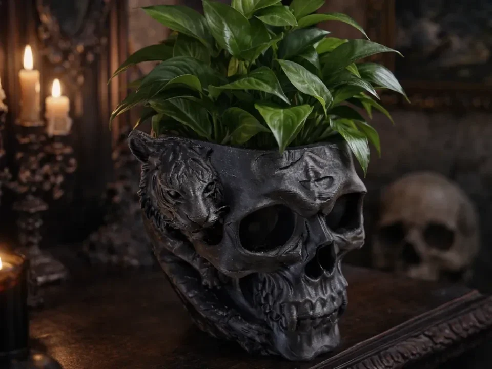 Skull Vaze 15 cm H 15 CM B
