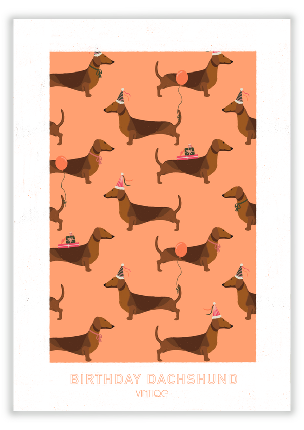 Kaart B2B - Birthday dachshund