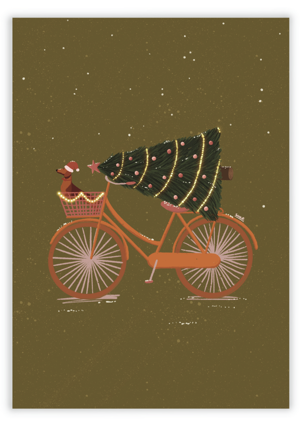 Kerstkaart B2B - A teckel christmas