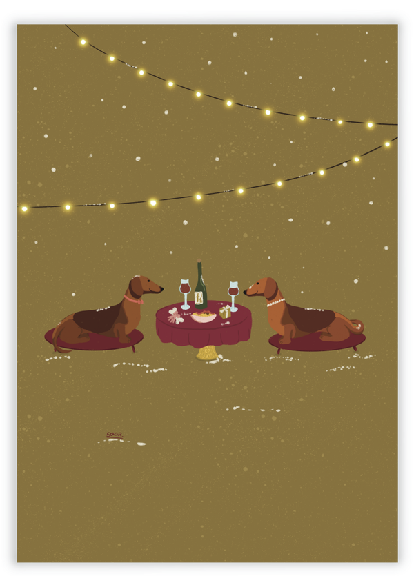 Kerstkaart B2B - The teckel diner