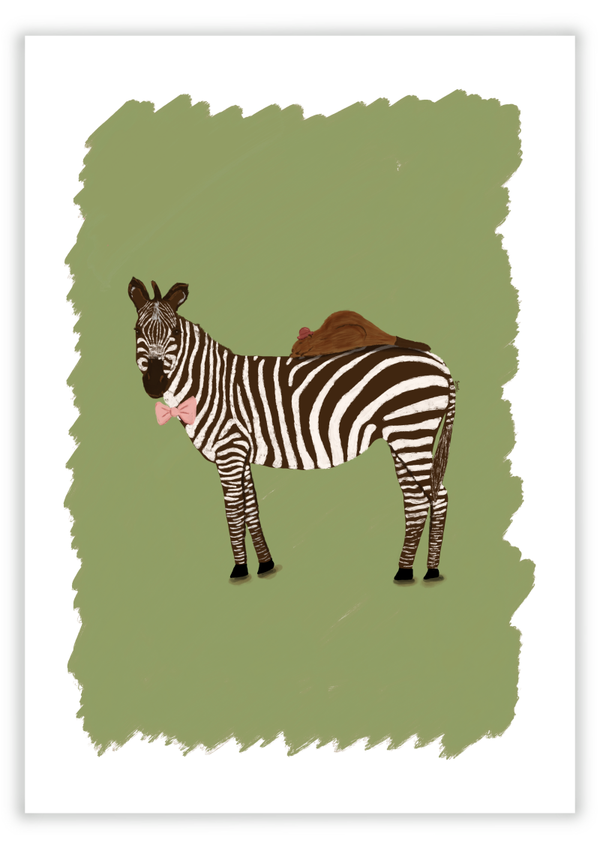 A6 Kaart - Zebra & otter