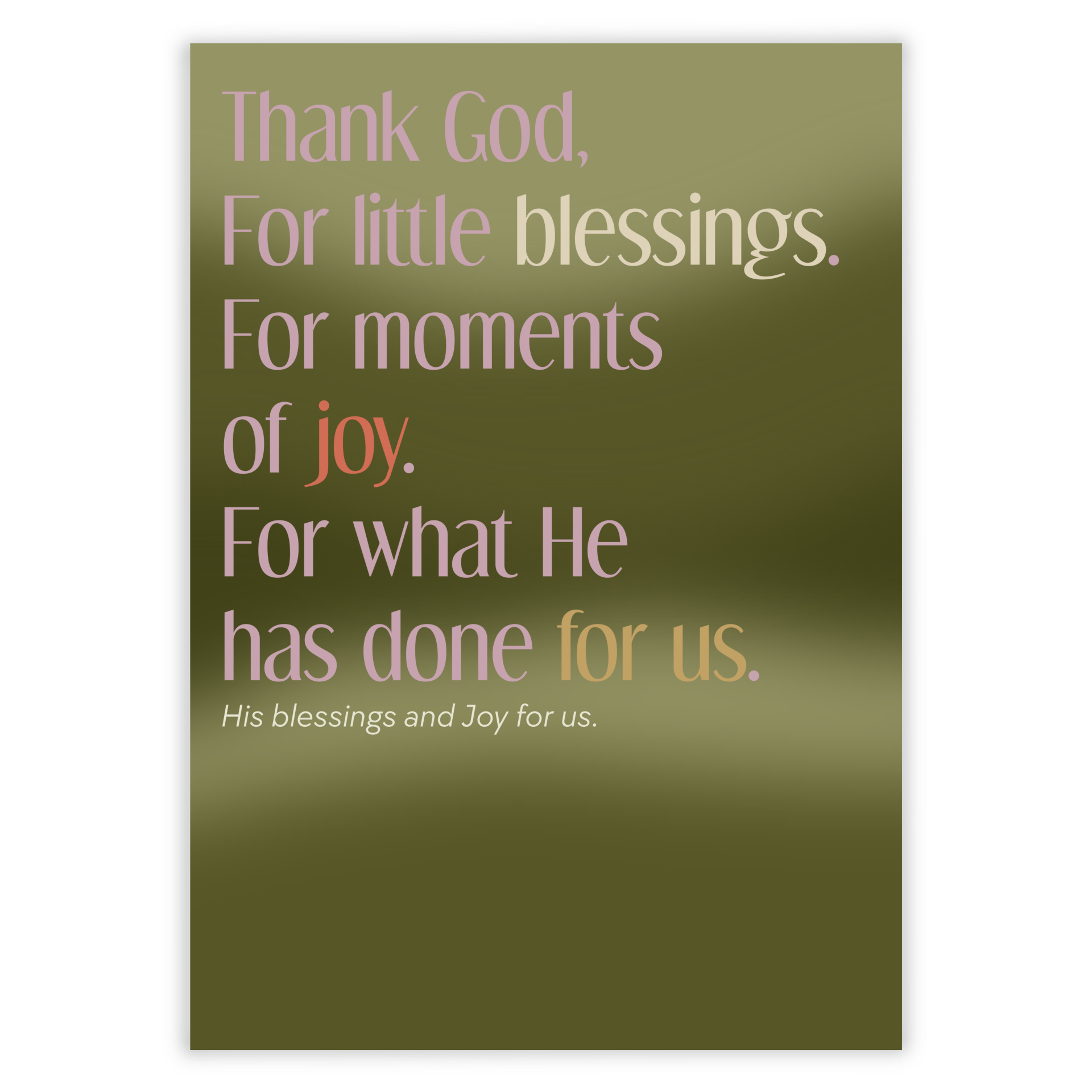 Poster 18 X 24 - His blessing and Joy
