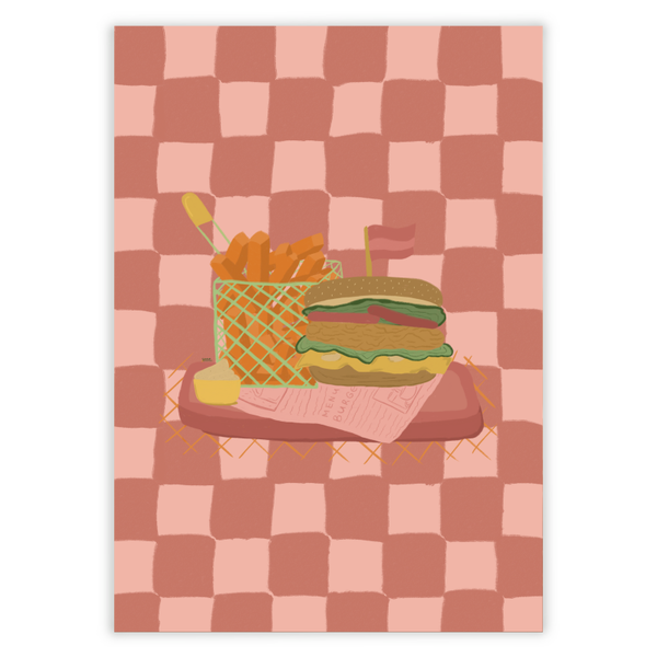 Kaart B2B - Burger and fries