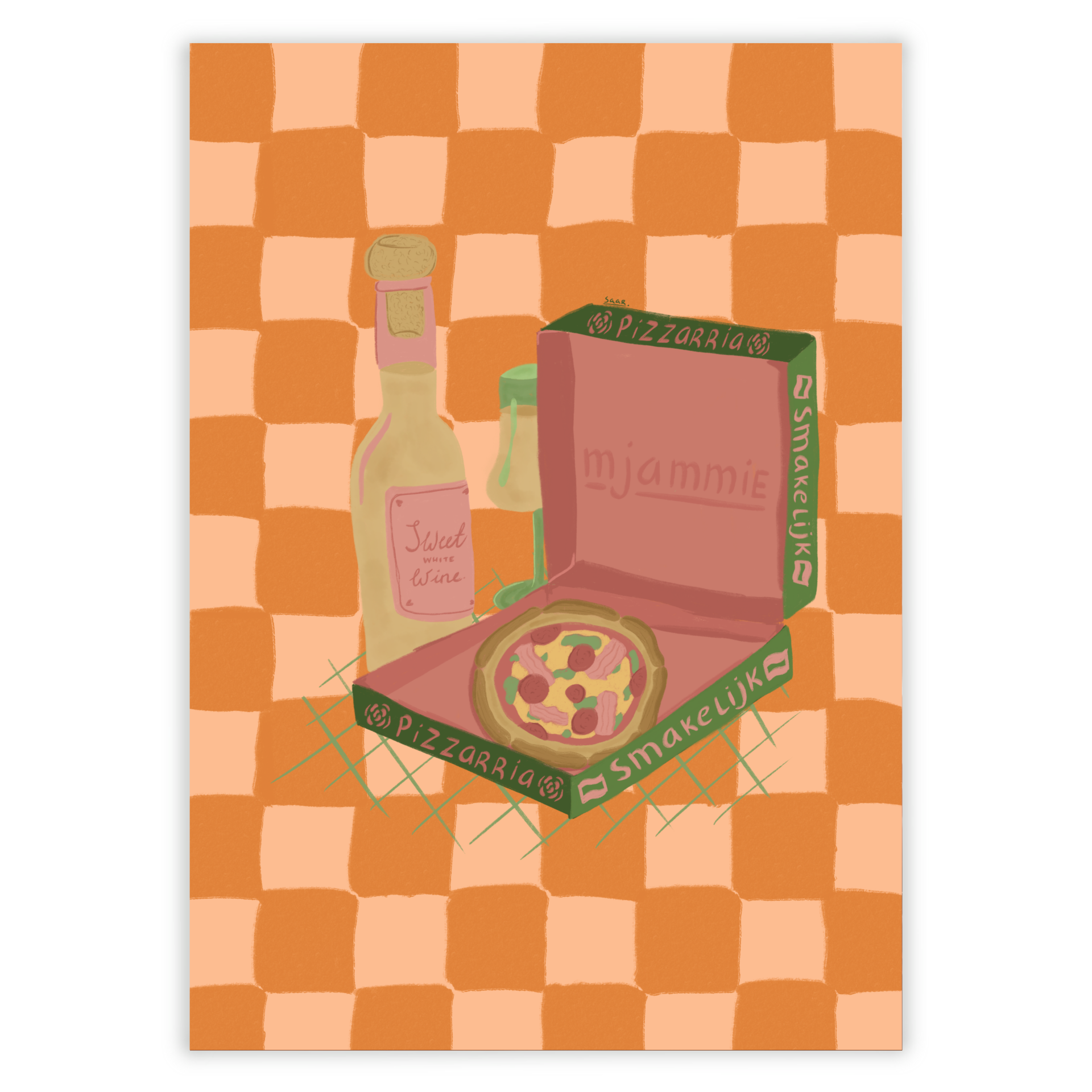 A6 Kaart - For the love of pizza