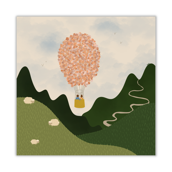 Vierkante kaart B2B - Balloon flight