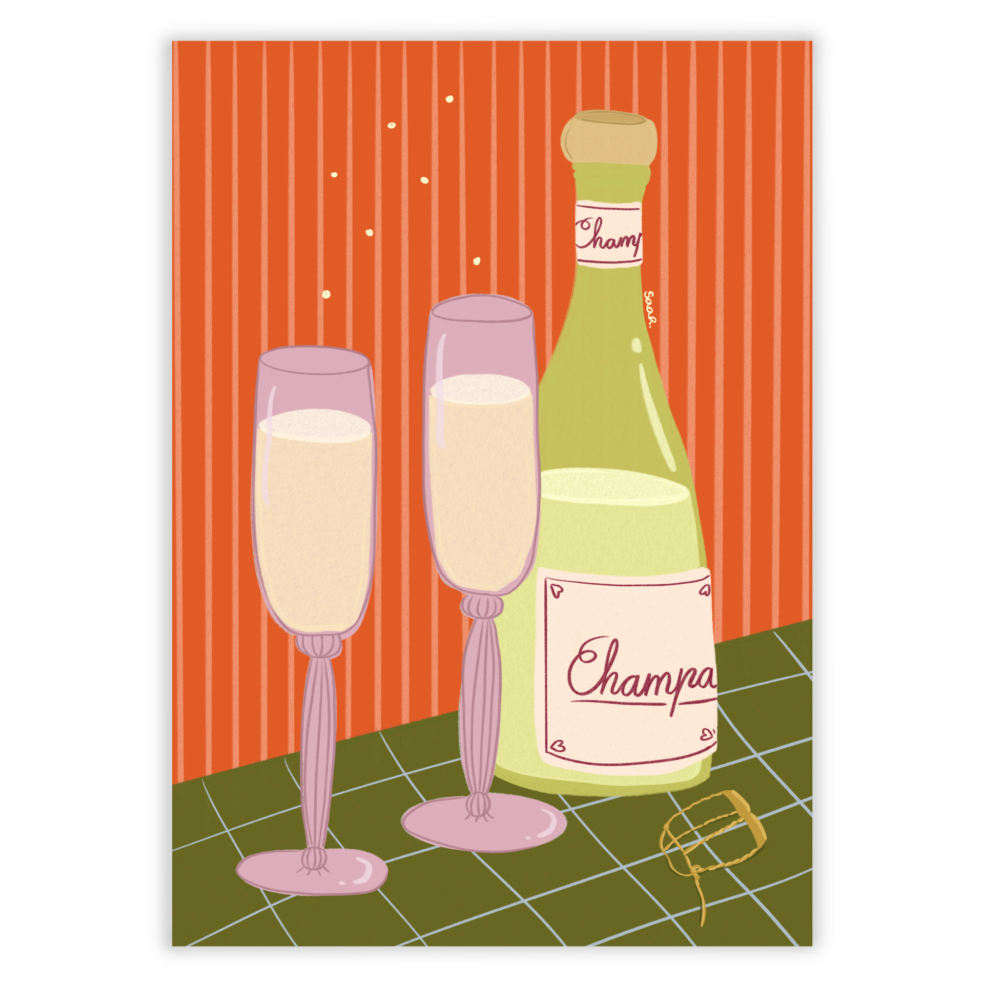 A6 Kaart - Pop de champagne!
