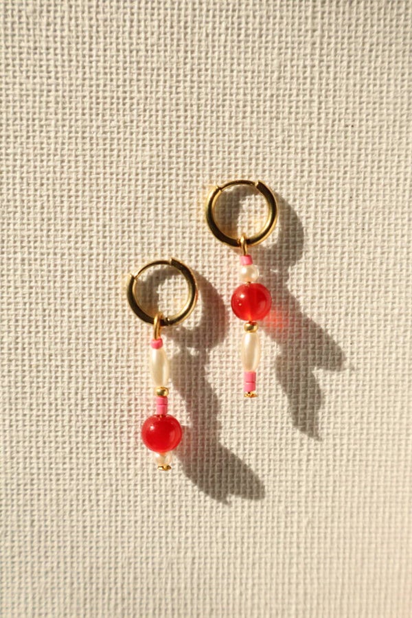 Oorbellen - Rosés and strawberries