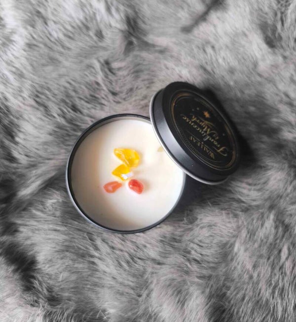 Bougie Parfumé avec pierre naturelle