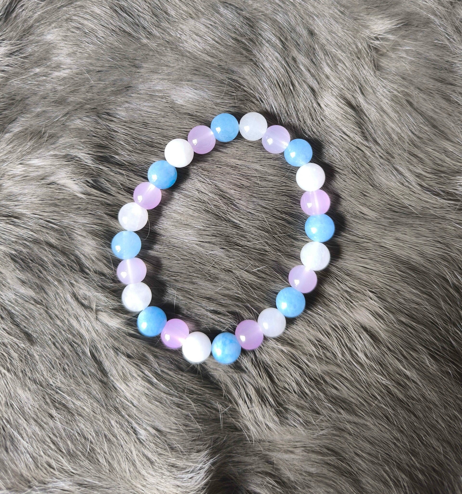 Bracelet en pierre de lune arc-en-ciel