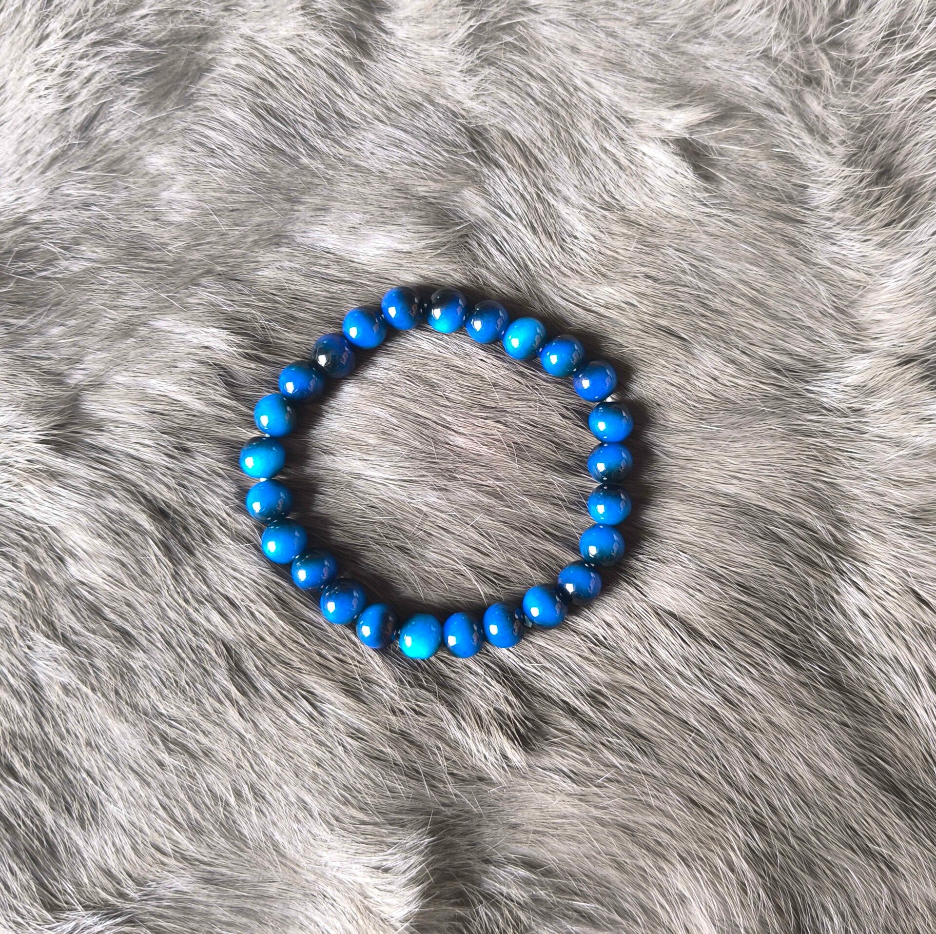 Bracelet œil de tigre bleu