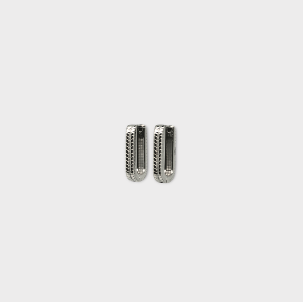 Earrings Braided Rectangle S Silver