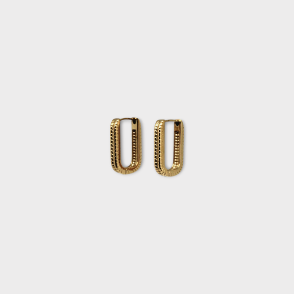 Earrings Braided Rectangle S Gold