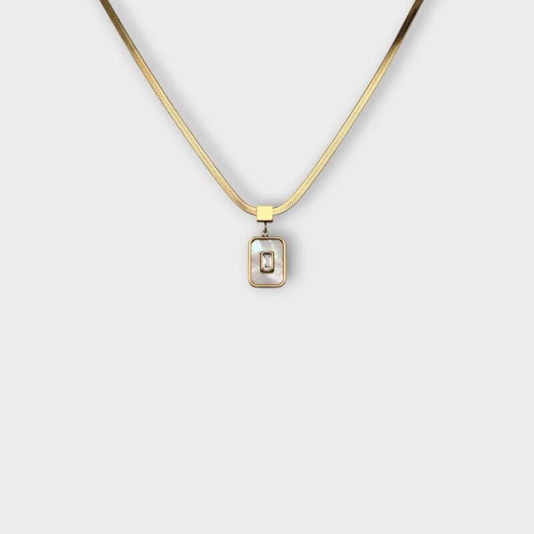 Necklace Rectangle Pearl