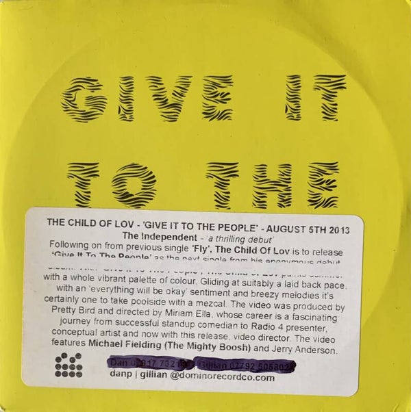 The Child Of Lov ‎– Give It To The People CDS PROMO