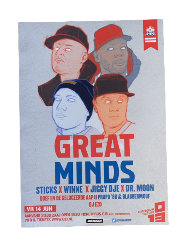 Flyer Great Minds / Sticks x Winne x Jiggy Dje x Dr. Moon