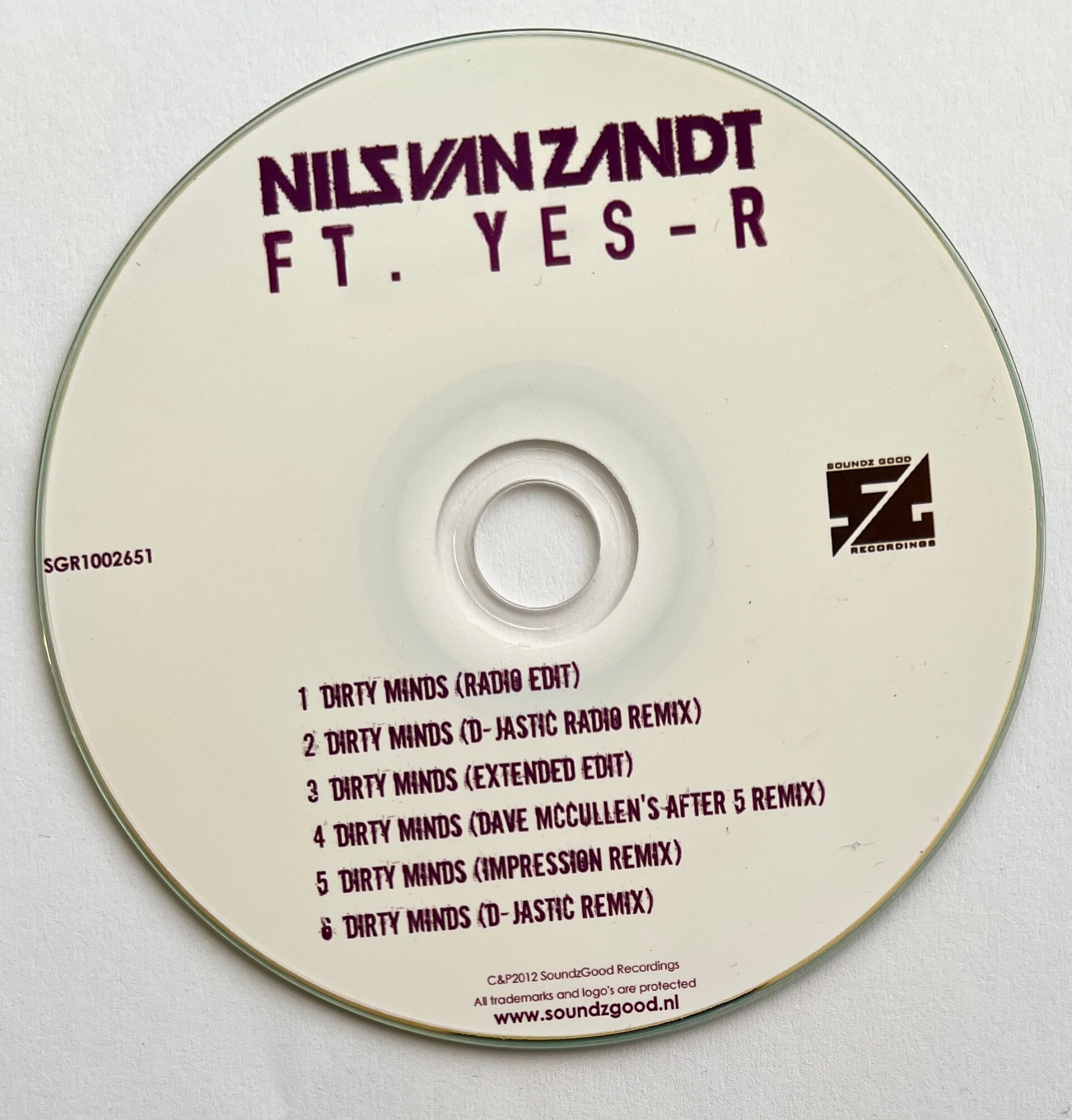 Nils Van Zandt Ft. Yes-R ‎– Dirty Minds CDS PROMO