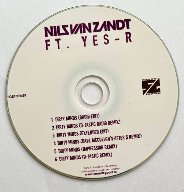 Nils Van Zandt Ft. Yes-R ‎– Dirty Minds CDS PROMO