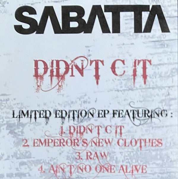 Sabatta ‎– Didn't C It CDS PROMO