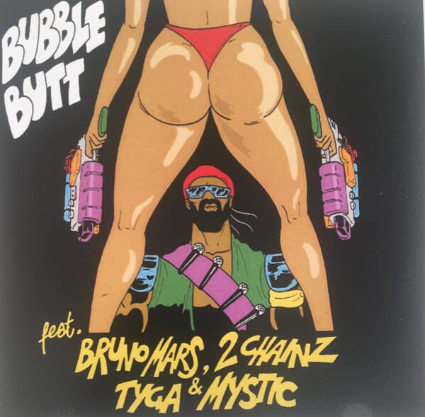Major Lazer Featuring Bruno Mars, 2 Chainz, Tyga & Mystic Davis ‎– Bubble Butt (Remix) CDS PROMO