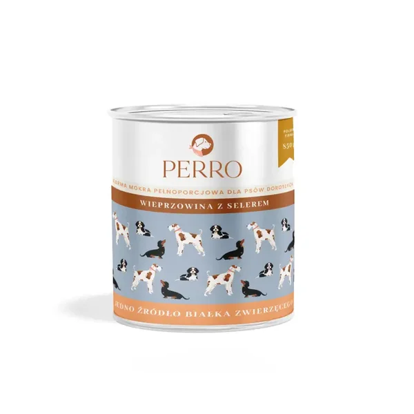 850g. Perro nat Hondenvoer Mono-Eiwit Varkensvlees met Selderij