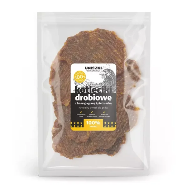 Uniszki Gevogeltekoteletten met gierst en peterselie 100g