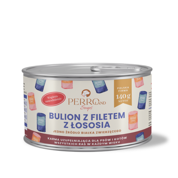 185g. Perro Bouillon met zalmfilet voor honden en katten PERROland Soups