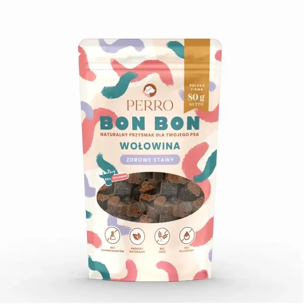 80g. Perro BON BON Rundvlees - gezonde gewrichten Functionele Snacks