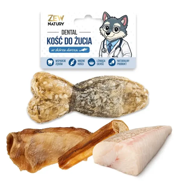 Zew Natury Kauwsnack voor honden: Visje in kabeljauwvel, 12 cm
